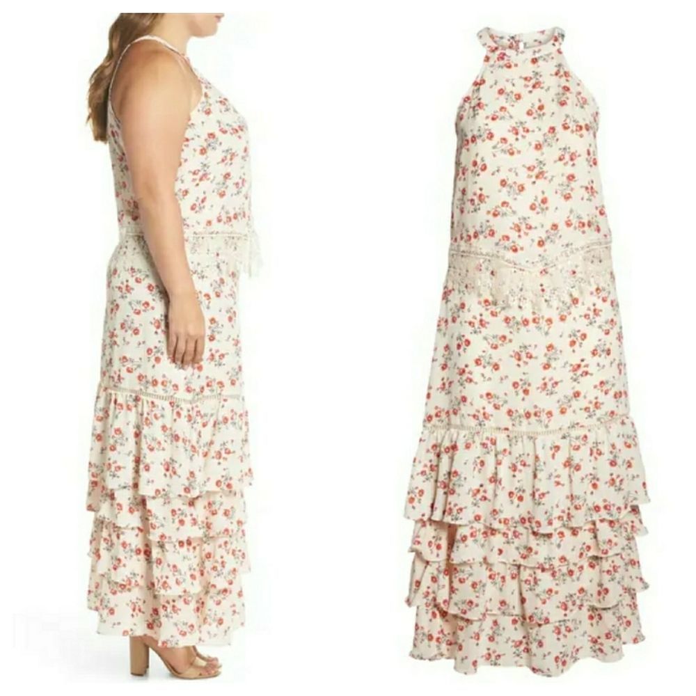 Glamorous Floral&Lace tiered two- pieces Dress - Picture 4 of 11